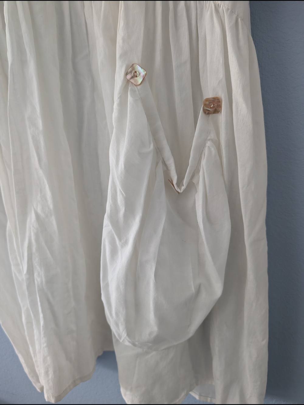 White Boho Tiered Cotton Asymmetrical Dress - Picture 3 of 4